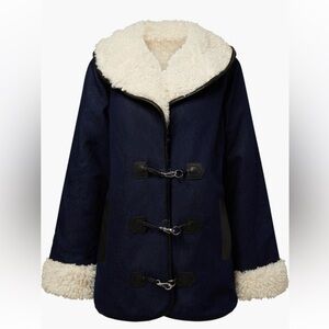 NWT WeWoreWhat Denim Coat with Shearling